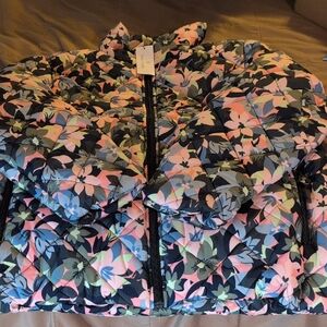 Vera Bradley Floral Puffer Jacket - Black, Pink, Blue